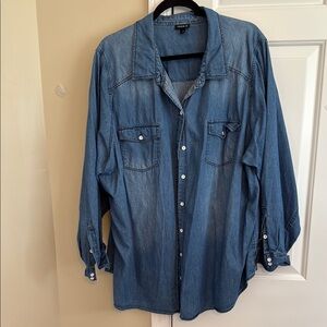 Torrid Blue Denim Women's Button Down Shirt